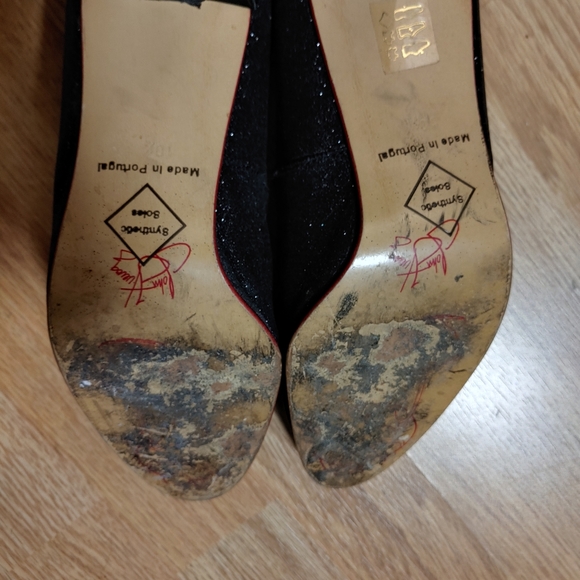 Black sparkly Fluevog pumps - Picture 4 of 5